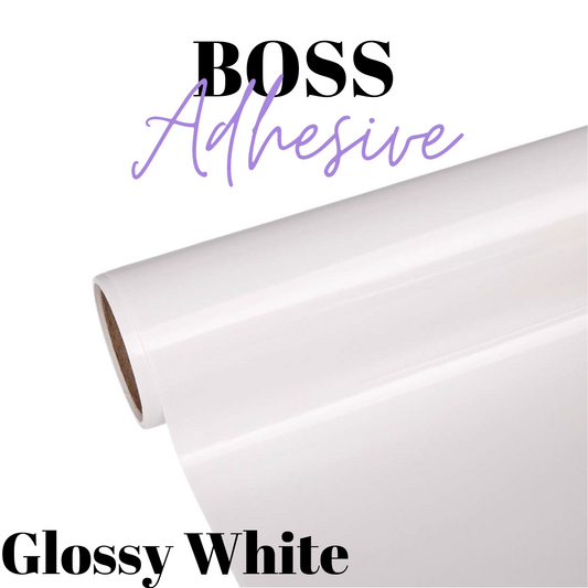 Adhesive Vinyl- Boss Adhesive - Glossy White