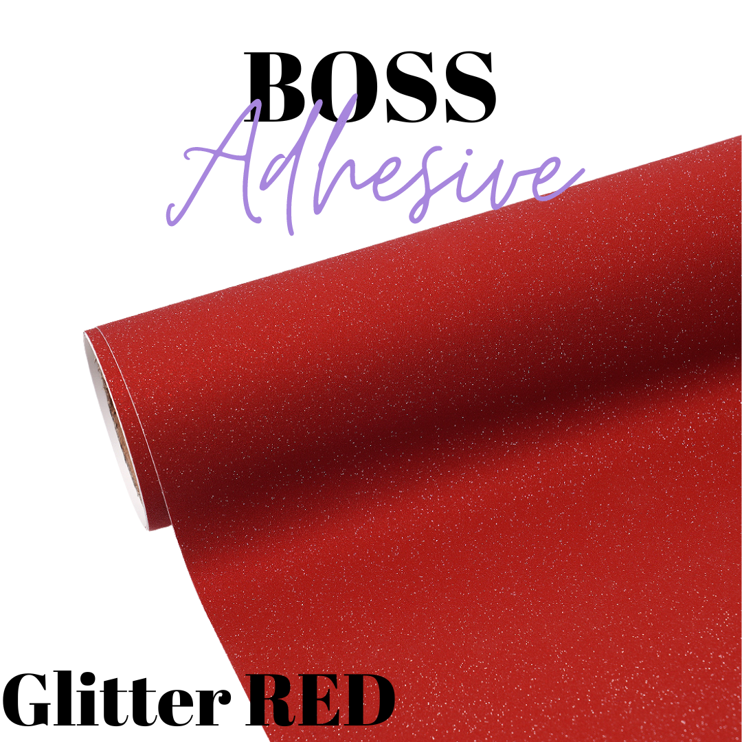 Adhesive Vinyl - Boss Adhesive - GLITTER RED