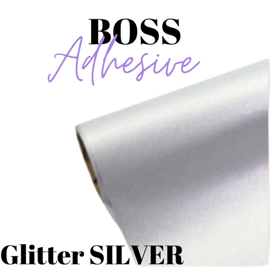 Adhesive Vinyl- Boss Adhesive - GLITTER SILVER