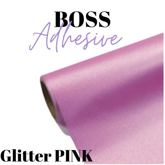 Adhesive Vinyl- Boss Adhesive - GLITTER PINK