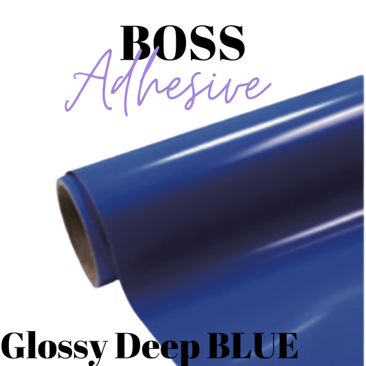 Adhesive Vinyl- Boss Adhesive - GLOSSY DEEP BLUE