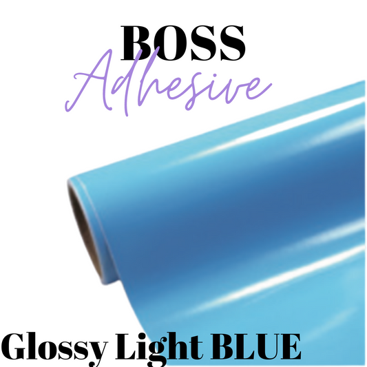 Adhesive Vinyl- Boss Adhesive - GLOSSY LIGHT BLUE