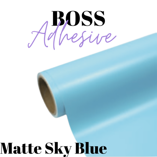 Adhesive Vinyl- Boss Adhesive - MATTE SKY BLUE