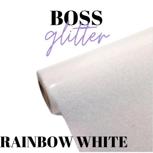 HTV - BossGlitter - RAINBOW WHITE