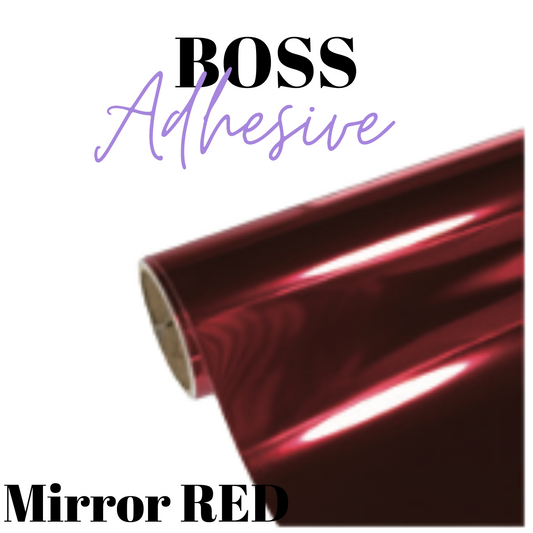 Adhesive Vinyl- Boss Adhesive - MIRROR RED