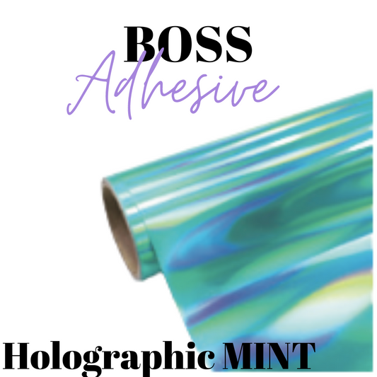 Adhesive Vinyl- Boss Adhesive - HOLO MINT