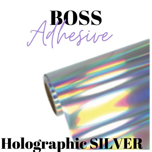 Adhesive Vinyl- Boss Adhesive - HOLO SILVER