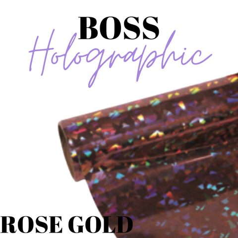 Adhesive Vinyl- Boss Adhesive - HOLO ROSE GOLD