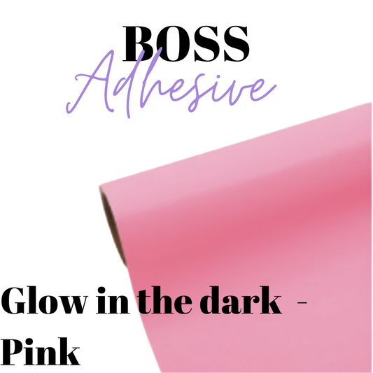 Adhesive Vinyl- Boss Adhesive - Glow in the Dark - Pink