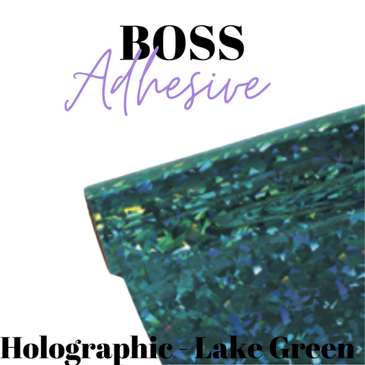 Adhesive Vinyl- Boss Adhesive - HOLO LAKE GREEN