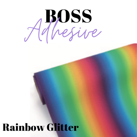 Adhesive Vinyl- Boss Adhesive - RAINBOW GLITTER