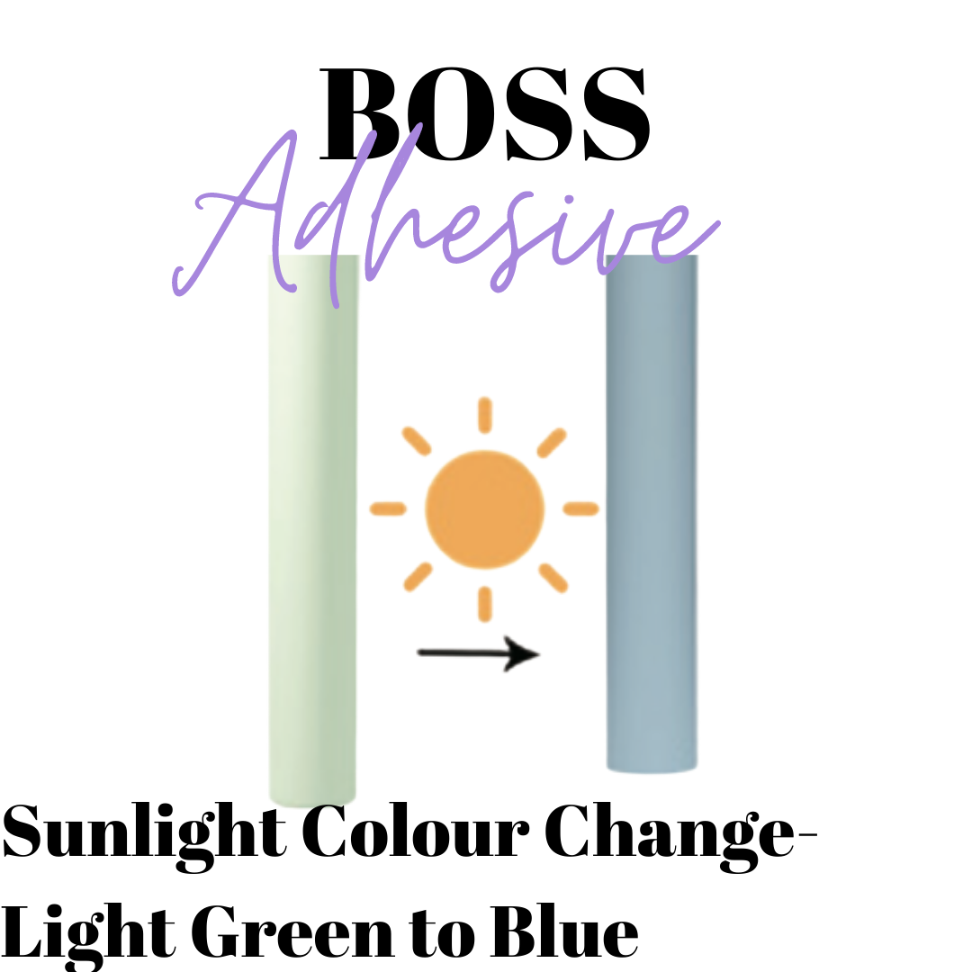 Adhesive Vinyl- Boss Adhesive - UV Colour Change LtGreen/Blue