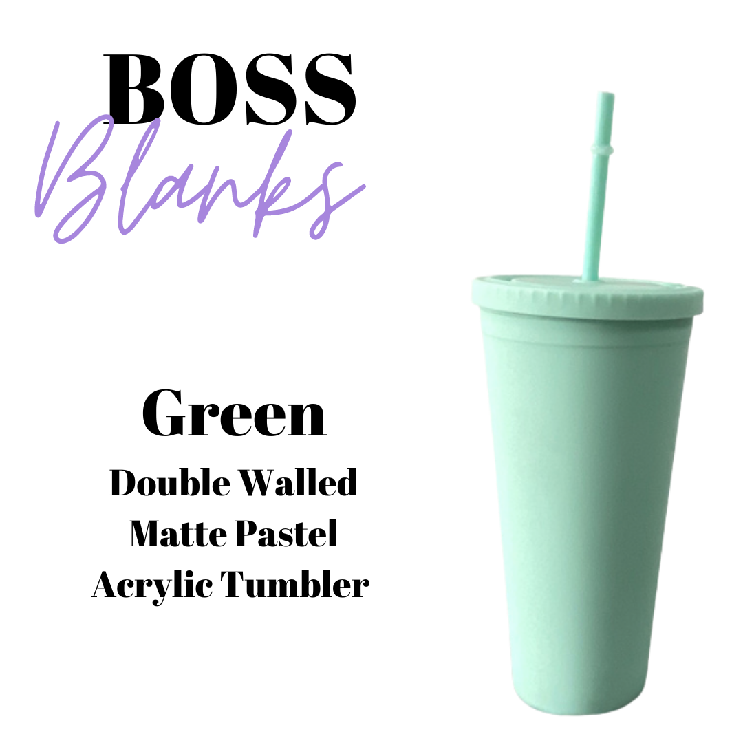 24oz Double Walled Matte Acrylic Pastel Tumbler