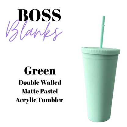 24oz Double Walled Matte Acrylic Pastel Tumbler
