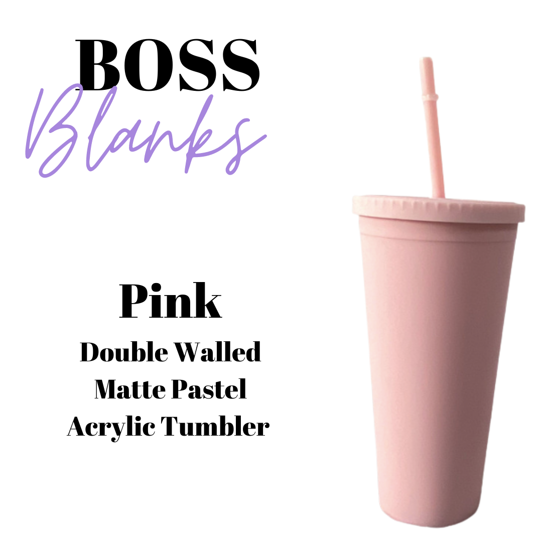 24oz Double Walled Matte Acrylic Pastel Tumbler