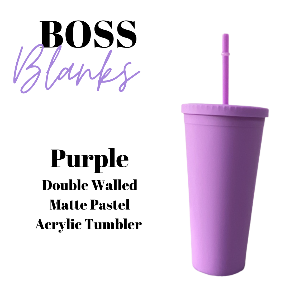 24oz Double Walled Matte Acrylic Pastel Tumbler