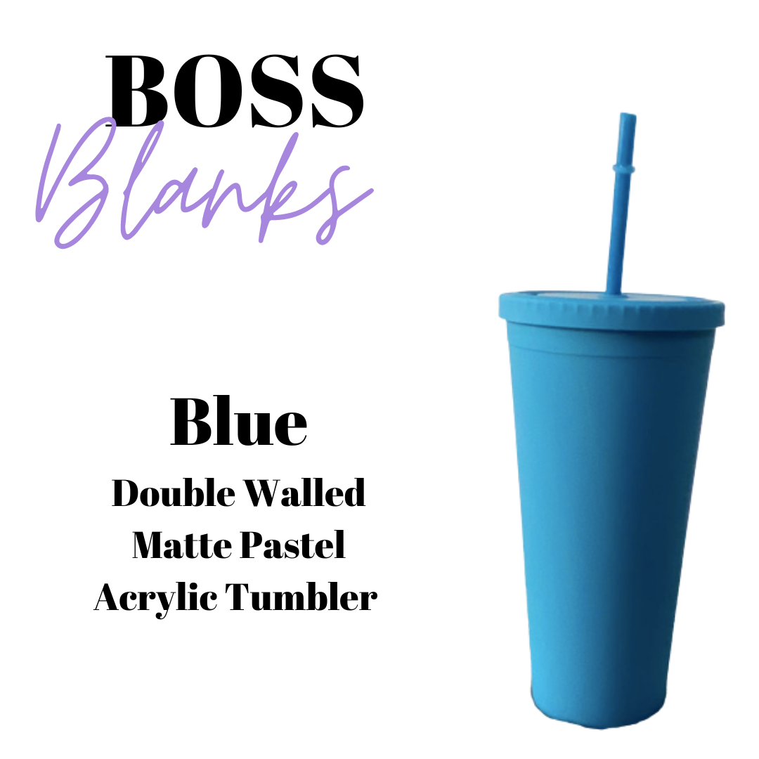 24oz Double Walled Matte Acrylic Pastel Tumbler